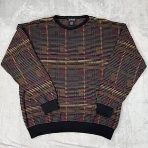 Vintage Tosani Canada Textured Knit Sweater XL Coogi Style